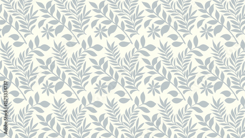Elegant Seamless Floral Pattern in Soft Gray and Beige