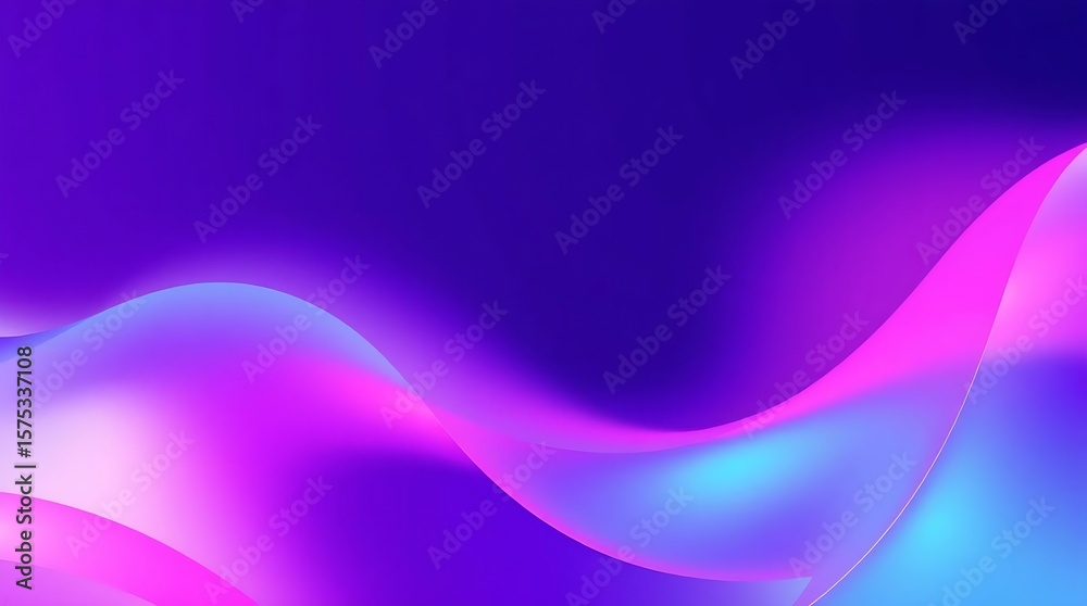 Obraz premium Colorful 3D rendering of modern abstract shapes in smooth purple and pink tones, futuristic gradient background ideal for branding, banners, websites, or visual presentations