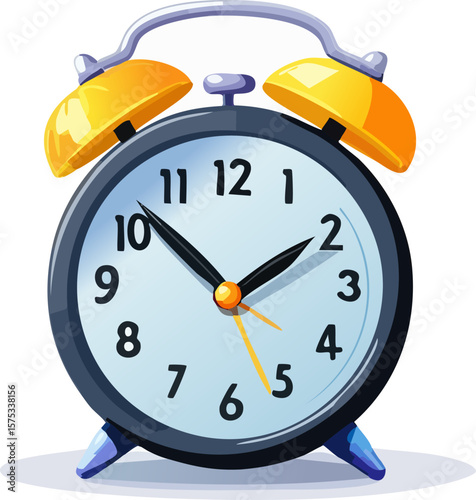 Retro alarm clock vector on isolated background