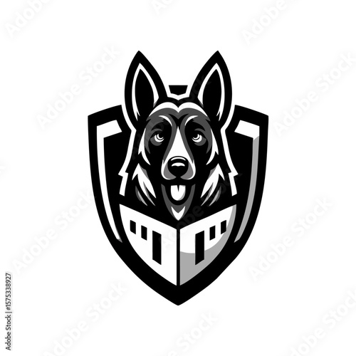 k9 Dog Shield logo icon design illustration