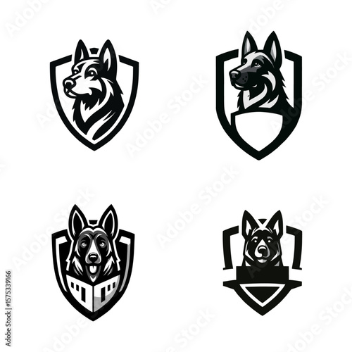 k9 Dog Shield logo icon design illustration