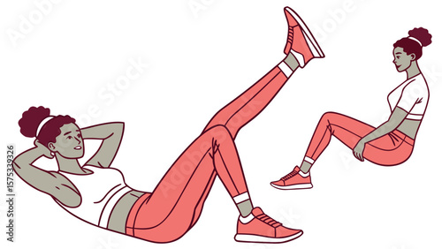 Woman doing leg raises exercise for abs workout routine at home gym fitness training and healthy lifestyle is shown