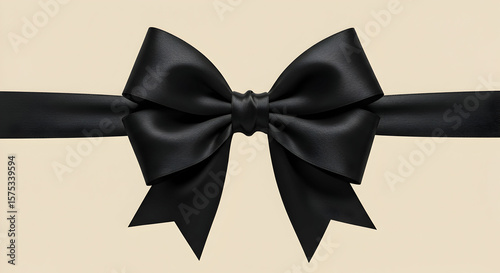 Elegant Black Satin Ribbon Bow Gift Decoration Perfect for Special Occasions Presents and Packaging Design