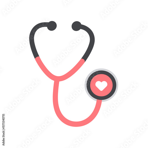 Simple Vector Stethoscope Icon. Medical Tool.