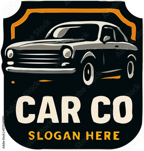 bold car mascot logos in badge style featuring sporty and classic cars, ideal for auto businesses.