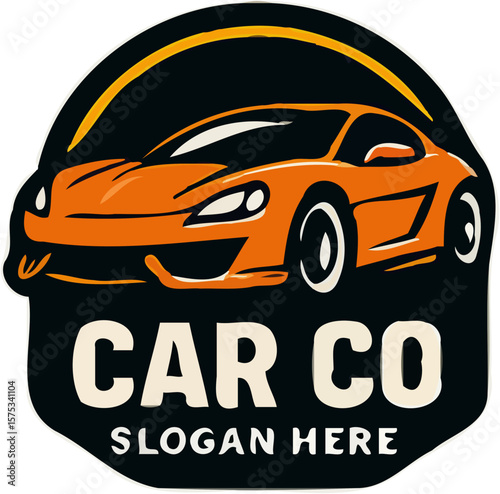bold car mascot logos in badge style featuring sporty and classic cars, ideal for auto businesses.