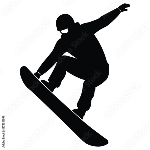 snowboarder jumping vector