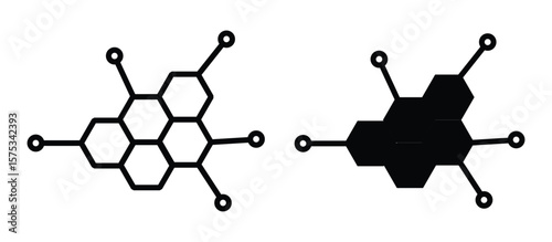 Hormones sign icon set. Testosterone male or estrogen female hormone. Hormones icon Thin line and solid flat illustration

