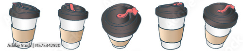 Coffee To Go Minimal Line Art with Cozy Vibe