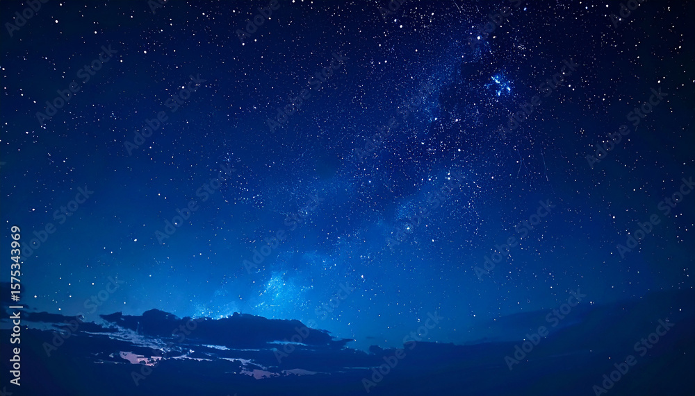 Obraz premium Minimal Starry Night Sky Background with Twinkling Stars on Dark Blue Scene