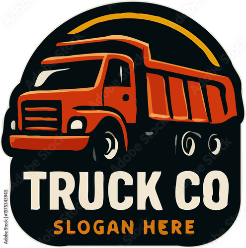 bold truck mascot logos in badge style with high-contrast colors, perfect for transport or trucking brands.