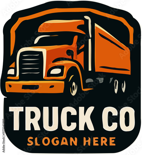 bold truck mascot logos in badge style with high-contrast colors, perfect for transport or trucking brands.