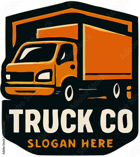 bold truck mascot logos in badge style with high-contrast colors, perfect for transport or trucking brands.