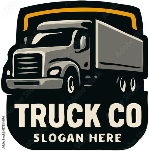 bold truck mascot logos in badge style with high-contrast colors, perfect for transport or trucking brands.