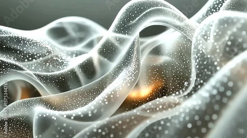 Delicate White Transparent Waves with Glittering Particles for Elegant Design Concept