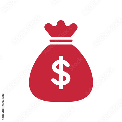 simple vector icon bag with dollar sign