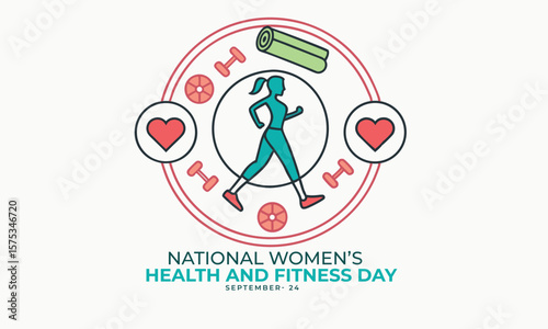 National Women’s Health and Fitness Day. Women’s Health Concept Design Background.