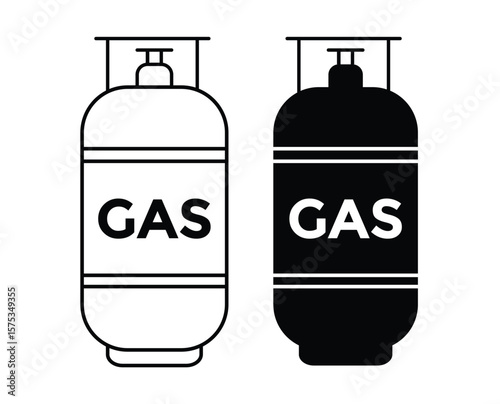 
Gas cylinders icon vector.  lpg cylinder icon. LPG gas cylinder, tank vector symbol design for app. Vector illustration
