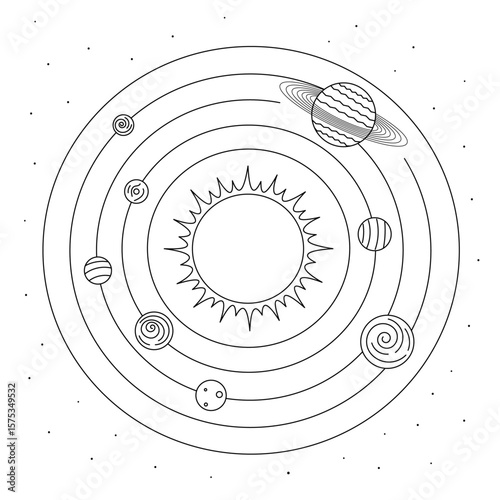 Solar System line art minimalistic design!