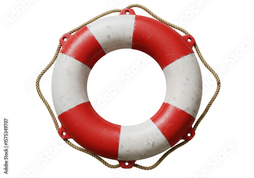 Canvastavla Isolated Red and White Life Preserver