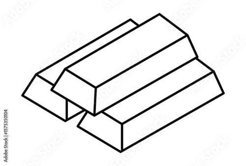 Gold bar stack icon in flat style. Set of gold bar icons. Business Trading Finance. Golden bars, Gold bar icon.
