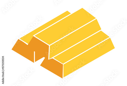 Gold bar stack icon in flat style. Set of gold bar icons. Business Trading Finance. Golden bars, Gold bar icon.
