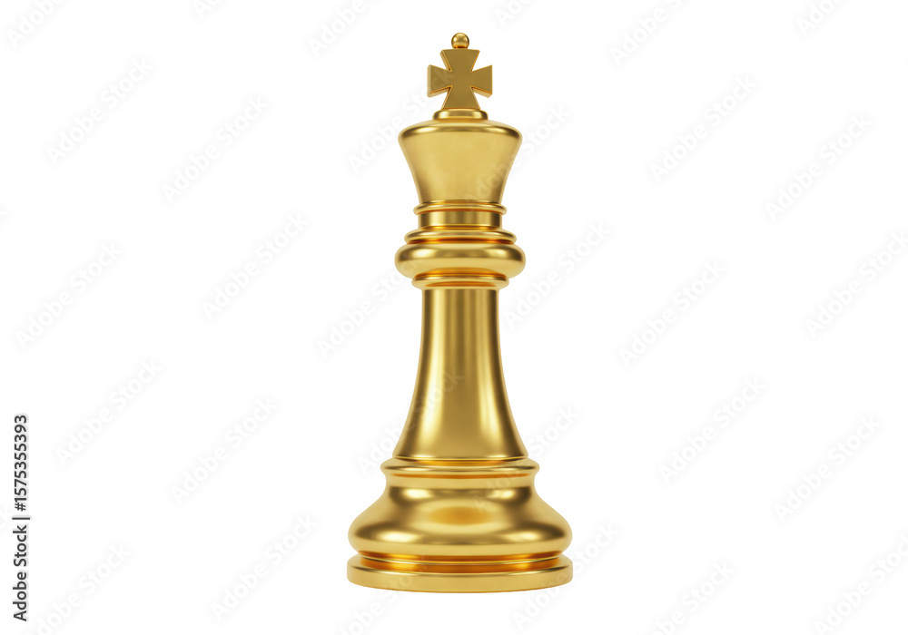 Isolated Golden Chess King Symbol of Power Isolated Golden Chess King Symbol of Power