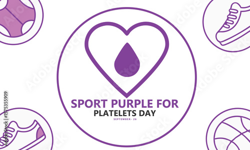 Sport Purple for Platelets Day. Concept Design.