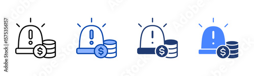 Emergency Fund icon set multiple style collection
