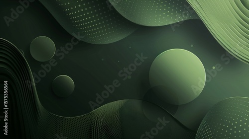 Olive background with geometric shapes and textures for corporate or tech design