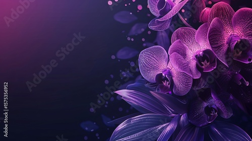 Orchid background with geometric shapes and textures for corporate or tech design