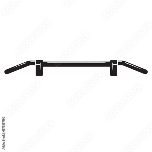 Black and white vector illustration of a motorcycle handlebar isolated on white background