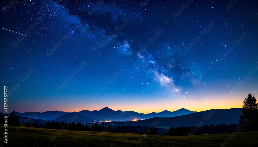 Fototapeta premium Milky Way over Mountain Range.