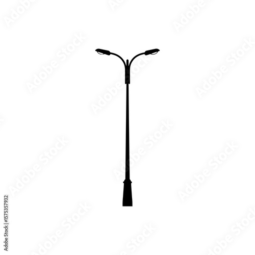 street light icon silhouette icon vector flat design.