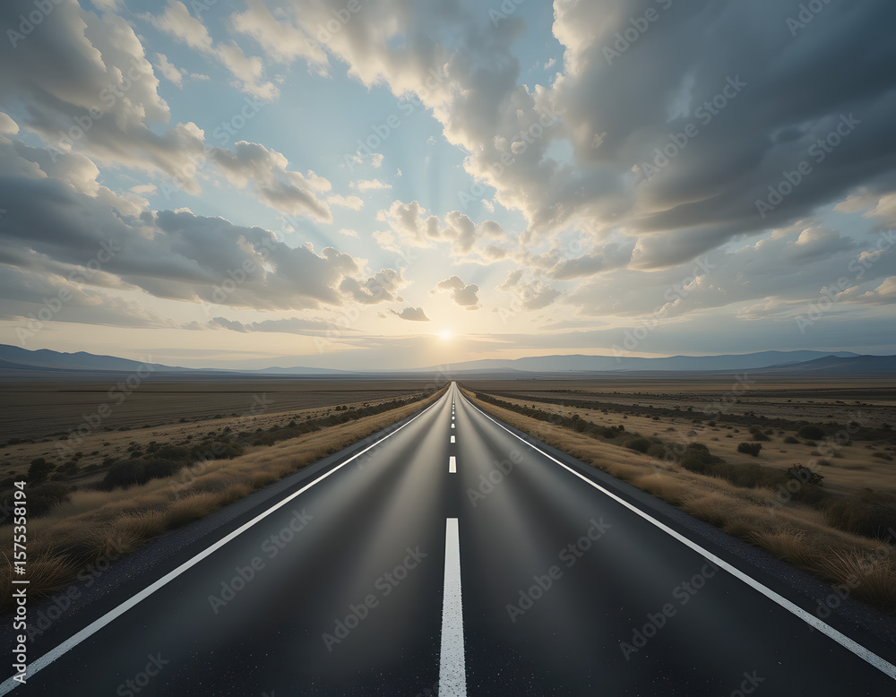 Naklejka premium road in the desert