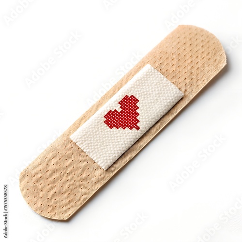  Band-Aid with Red Heart for Healing and Care