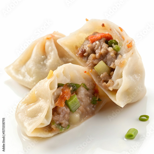 A delicious wonton on white background