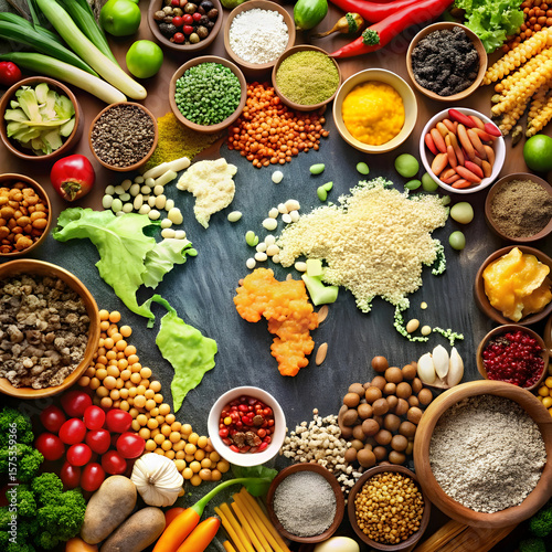 The world food day on white background
