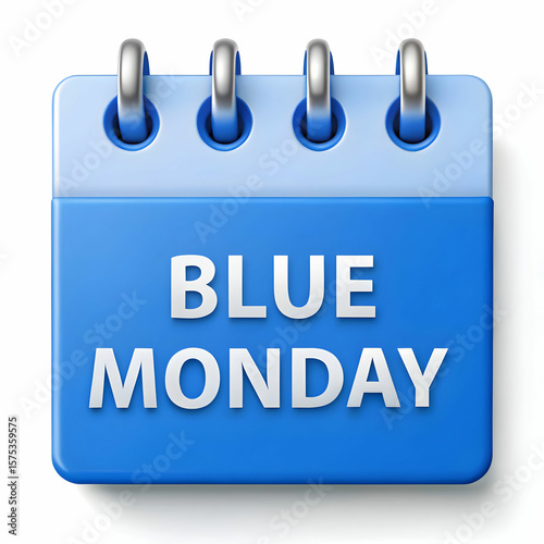A beautiful blue Monday on white back ground