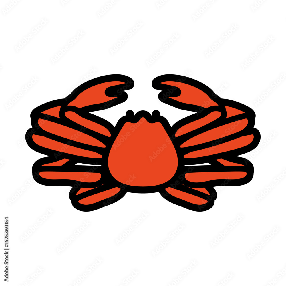 Obraz premium 蟹のシンプルなベクターアイコン素材