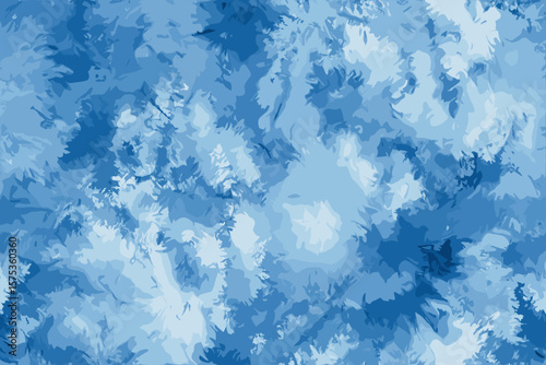 Seamless Pattern Blue Tie Dye with Organic Swirling Gradients on Textured Textile Background 