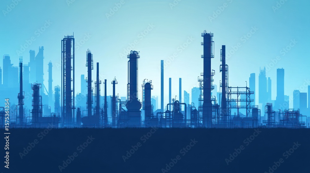 Obraz premium Industrial landscape silhouette (1)