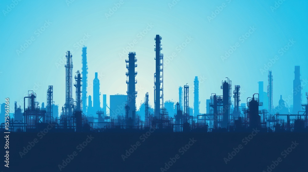 Obraz premium Industrial landscape at dawn