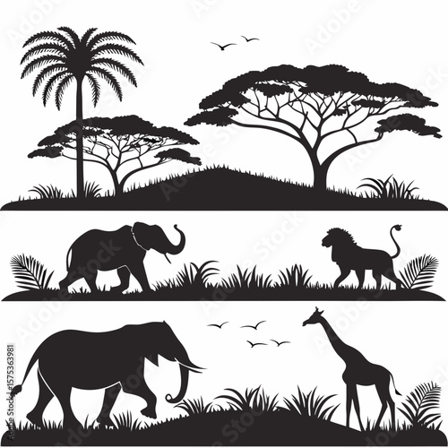 wild animals vector illustration