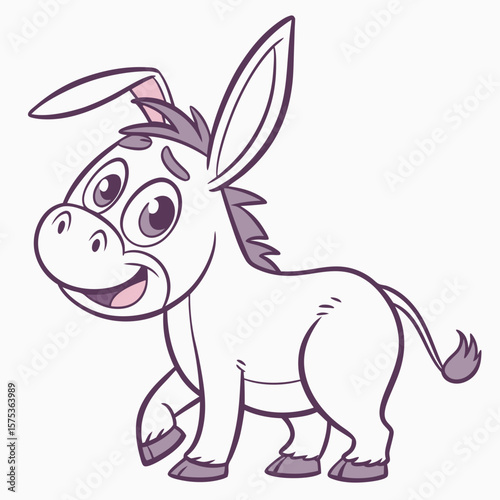 vector illustration of a cartoon donkey