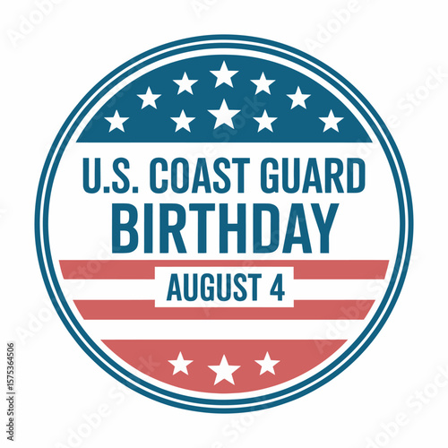 Free Download August 4 U.S. Coast Guard Birthday Emblem, vector illustration - GFXLoad