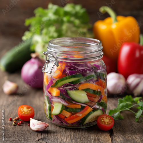 vegetables in a glass jar