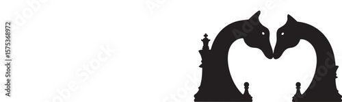 Minimalist Chess Silhouettes Vector Set – Strategy Game Pieces and Player Illustrations on White Background. world chess day.