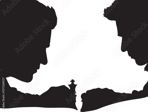 Minimalist Chess Silhouettes Vector Set – Strategy Game Pieces and Player Illustrations on White Background. world chess day.