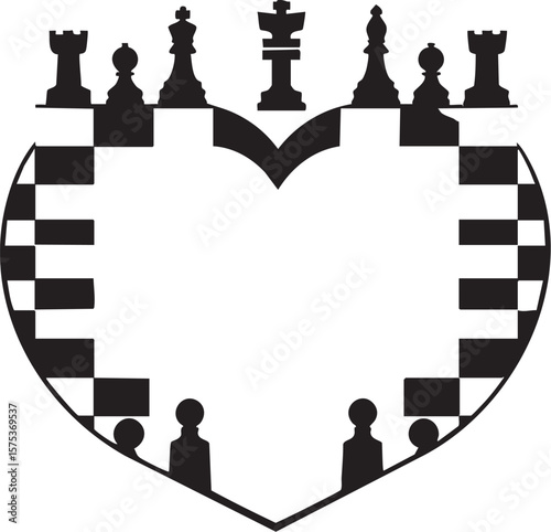 Minimalist Chess Silhouettes Vector Set – Strategy Game Pieces and Player Illustrations on White Background. world chess day.